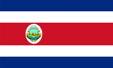 Foto op Aluminium Flag of Costa Rica. Illustration over white background © JackF