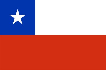 Flag of Chile. Illustration over white background