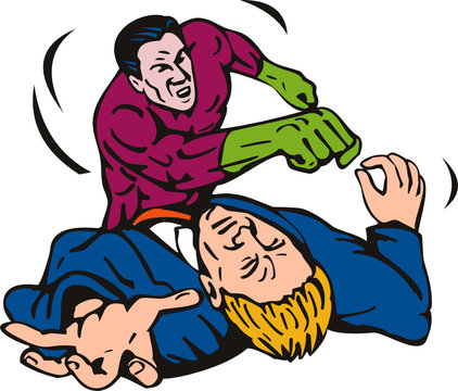 Superhero Punching A Bad Dude