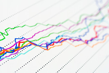 Stock market graphs.