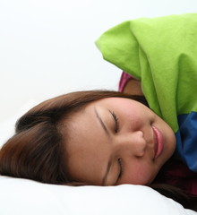 Young woman sleeping.