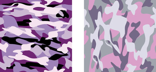 Design camouflage for girls, seamless pattern