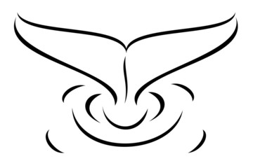 A tribal whale tail tattoo