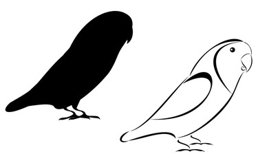 A Tribal and silhouette lovebirds set