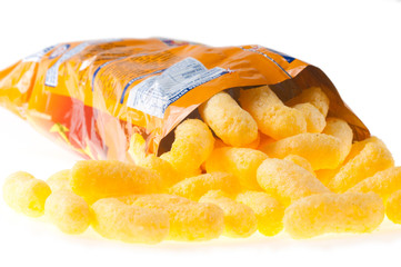 Cheese Puff over a white background
