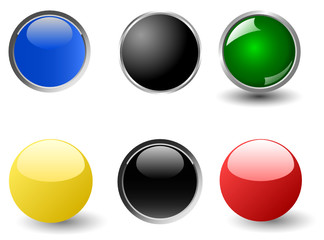 Set of colourful glossy balls. Vector illustration