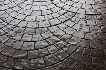 Dark Rustic Floor Paving Stone Pattern