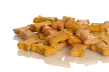 pile of dog bones with reflection
