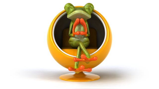 Grenouille dans une chaise design