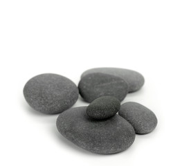 Fototapeta na wymiar galets gris - grey pebbles isolated on white background