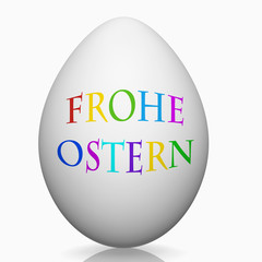 Osterei mit Frohe Ostern Text
