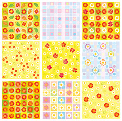 Nine of floral backgrounds.