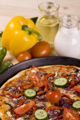 Pizza With Sauce And Components