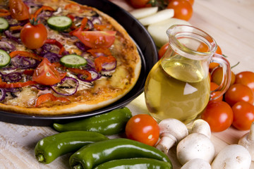 Pizza With Sauce And Components