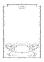 engraving frame ornament vector