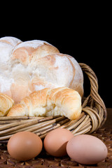 Bread, Croissants And Eggs