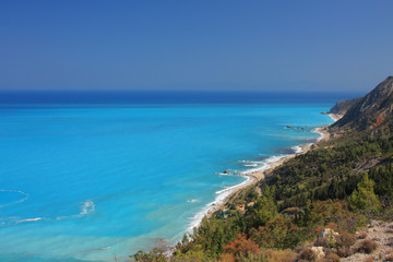 Fototapeta na wymiar Beach on the Ionian island of Lefkas Greece