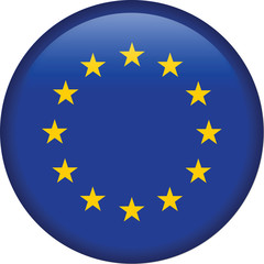 European Union flag icon, button with official coloring