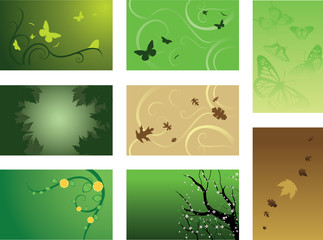 Green business card backgrounds