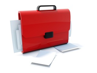 Full red bag icon isolated on white