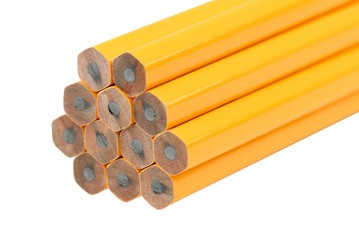 Yellow Pencils isolated on white