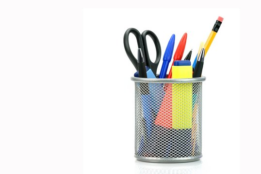 Pen and Pencil Container isolated on white