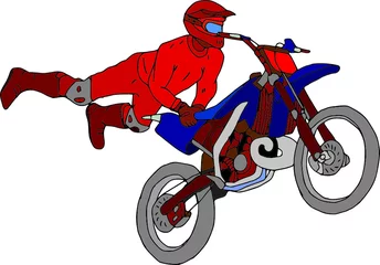 Plexiglas foto achterwand vector - moto freestyle geïsoleerd op background © Pavel Bortel