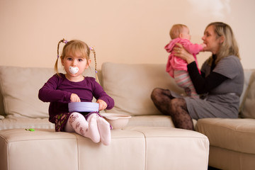 Little girl with pacifier