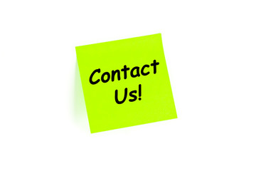 Contact Us! on a post-it note
