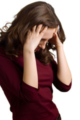 Young women have a headache