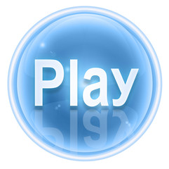 Play icon ice, isolated on white background