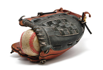 Old Baseball and Glove