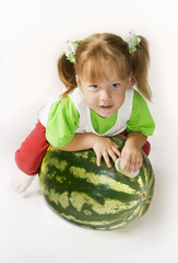 Fototapeta premium Girl and Watermelon