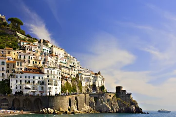 Cercles muraux Plage de Positano, côte amalfitaine, Italie Amalfi Italy