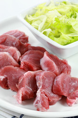 Raw pork meat