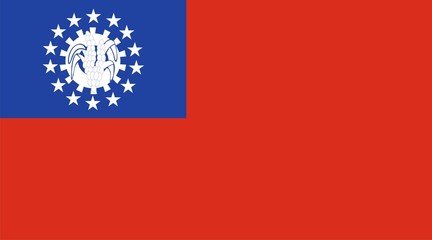 Myanmar national flag. Illustration on white background