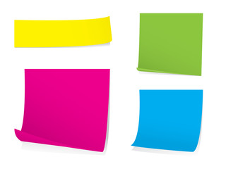Bright post it note set with shadows