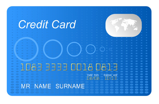 Credit card with blue abstracr background