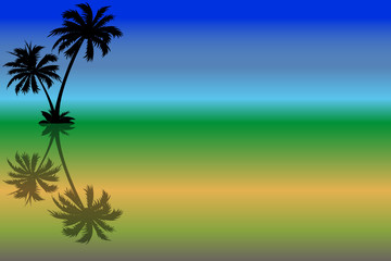 Fototapeta na wymiar palmiers et couleurs