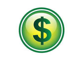 green dollar icon button