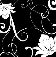 Papier Peint photo autocollant Fleurs noir et blanc C& 39 est un dessin noir et blanc à partir de couleurs. Vecteur