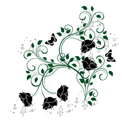 volute et papillons verts