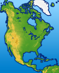 Terrain North America Map