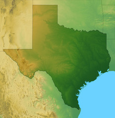Map of Texas plus the surrounding area