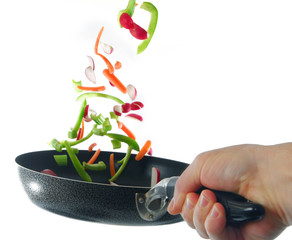 Flipping a veggies