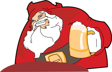 Santa Claus Drinking