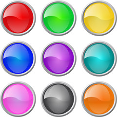 Set of vector glossy web blank buttons