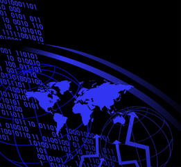 World Map and Digital Numbers