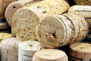 pile of italian wine corks