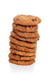 stack of oatmeal chocolate chip cookies